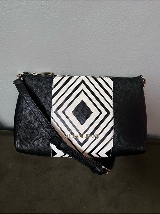 Armani Jeans Handbags - Armani Jeans Black and White Graphic Wristlet crossbody